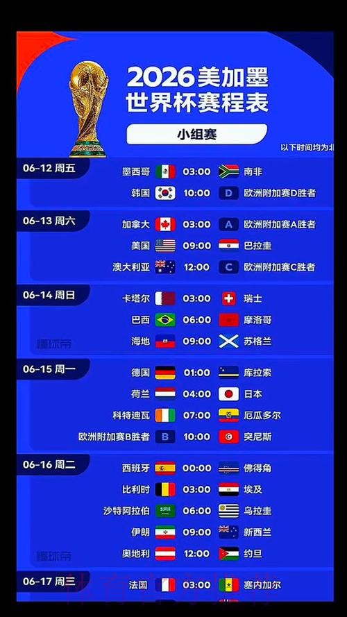 2026世界杯直播一览最新时间表官网入口